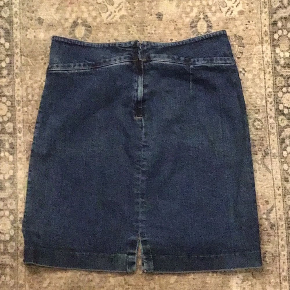 Jones New York Blue Pencil Midi Skirt with Slit